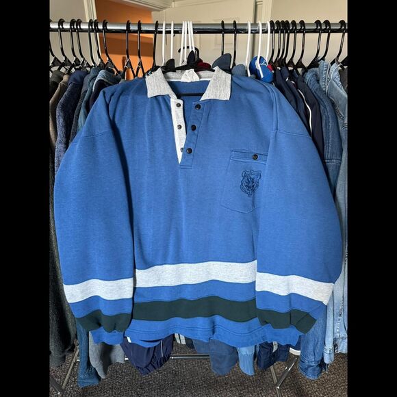 Vintage Cherokee 1/4 Button Up Sweatshirt - Picture 1 of 4